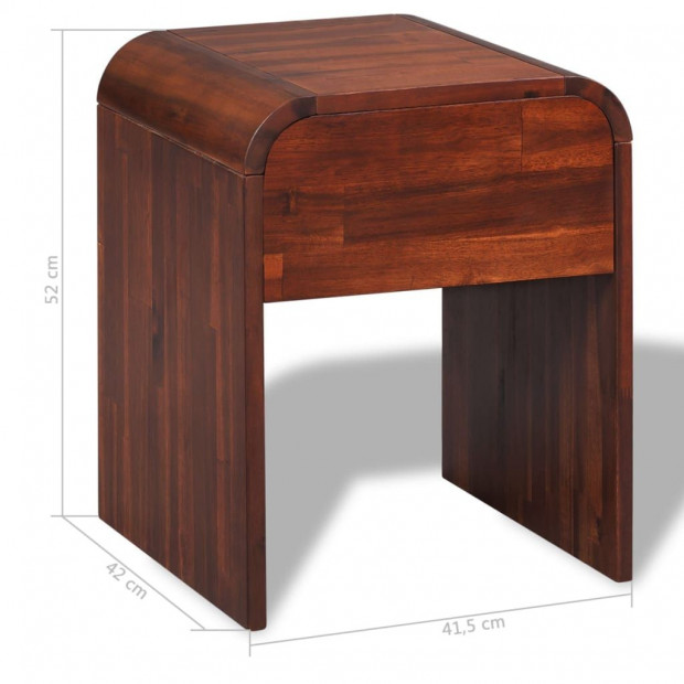 Nightstand 41,5x42x52 Cm Solid Acacia Wood Image 6