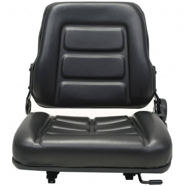 Forklift & Tractor Seat With Adjustable Backrest Steel frame Black Image 2