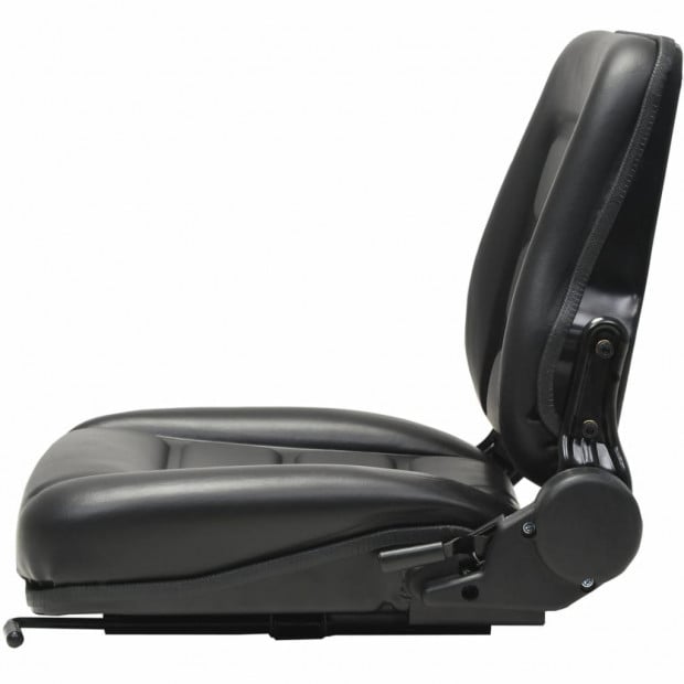 Forklift & Tractor Seat With Adjustable Backrest Steel frame Black Image 3