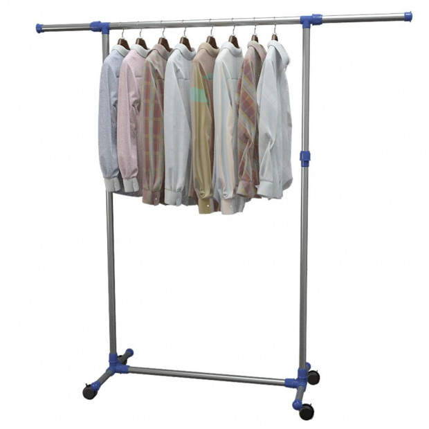 Adjustable Clothes Rack Stainless Steel 165x44x150 Cm Silver Image 2