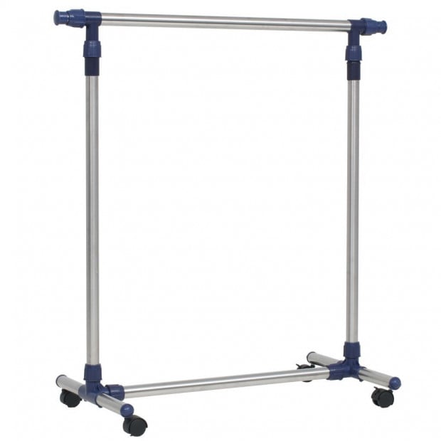 Adjustable Clothes Rack Stainless Steel 165x44x150 Cm Silver Image 5