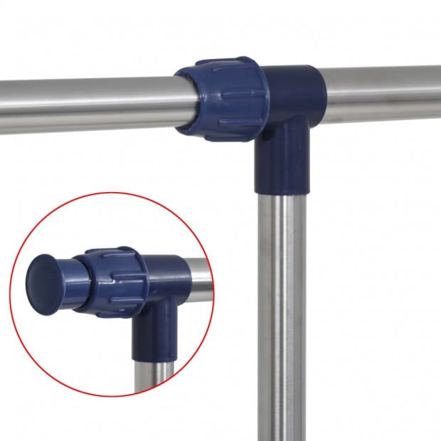 Adjustable Clothes Rack Stainless Steel 165x44x150 Cm Silver Image 6