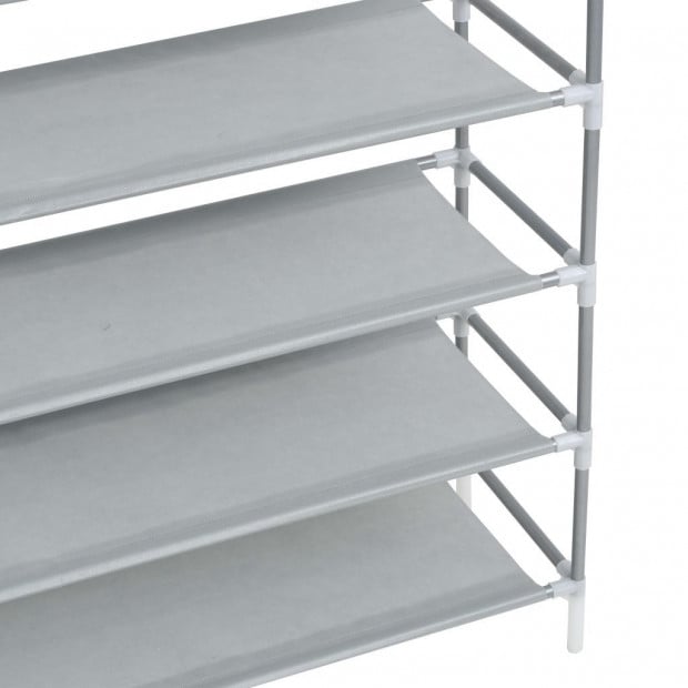 Shoe Rack With 10 Shelves Metal And Non-woven Fabric Silver Image 5