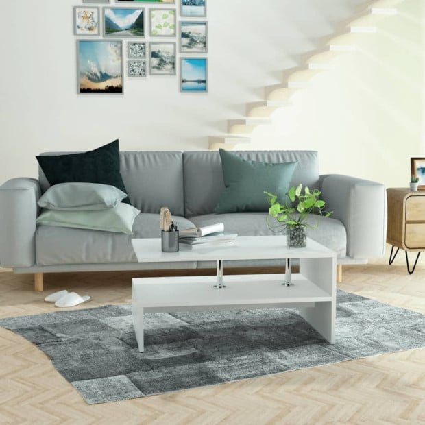 Coffee Table Chipboard 90x59x42 Cm White Image 3
