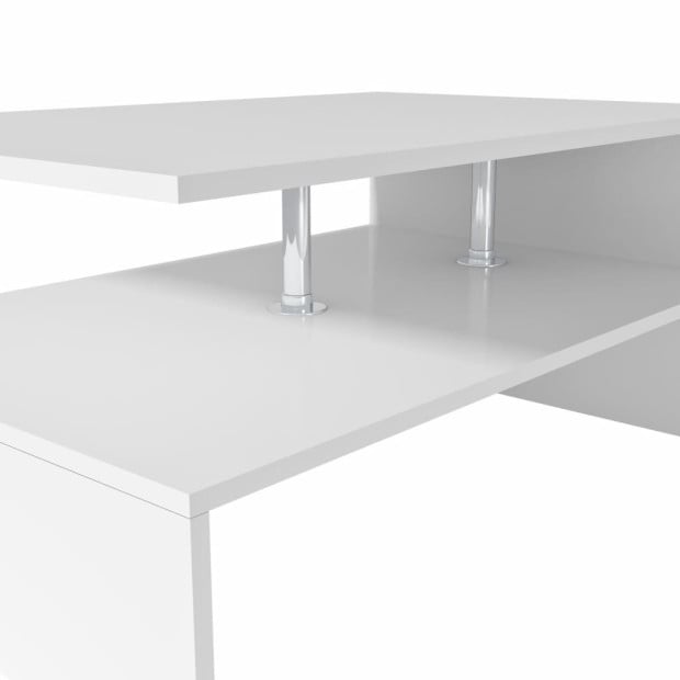 Coffee Table Chipboard 90x59x42 Cm White Image 5