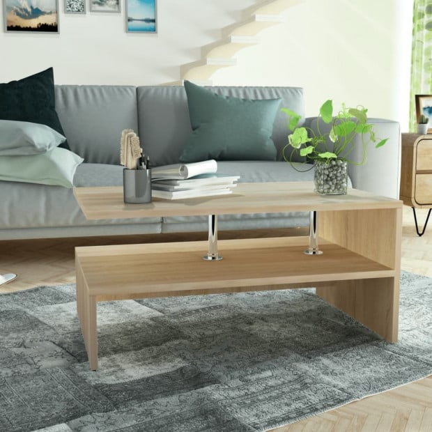 Coffee Table Chipboard 90x59x42 Cm Oak Image 2