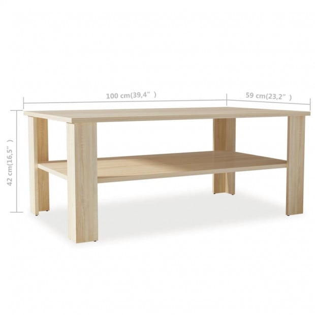 Coffee Table Chipboard 100x59x42 Cm Oak Image 6