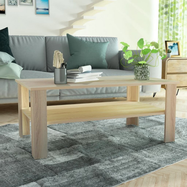 Coffee Table Chipboard 100x59x42 Cm Oak Image 2