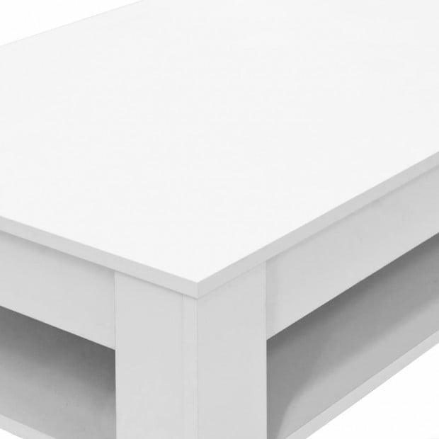 Coffee Table Chipboard 110x65x48 Cm White Image 6