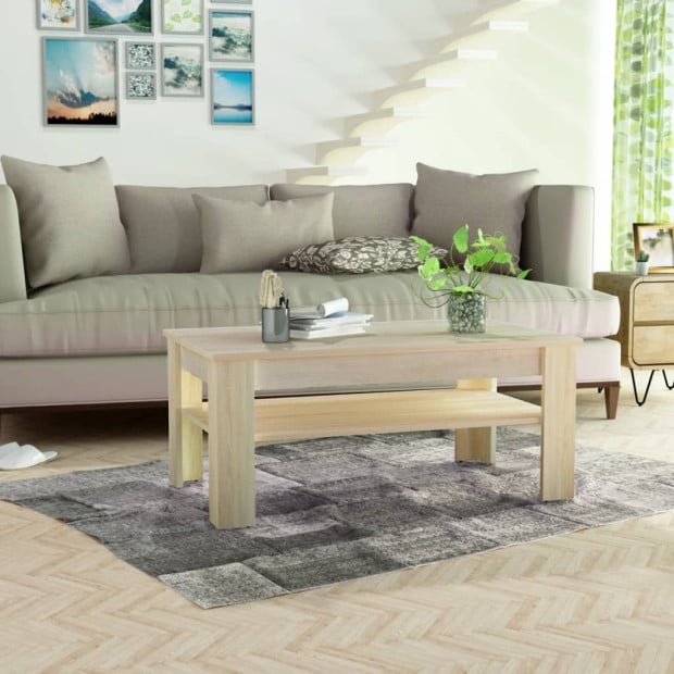 Coffee Table Chipboard 110x65x48 Cm Oak Image 3