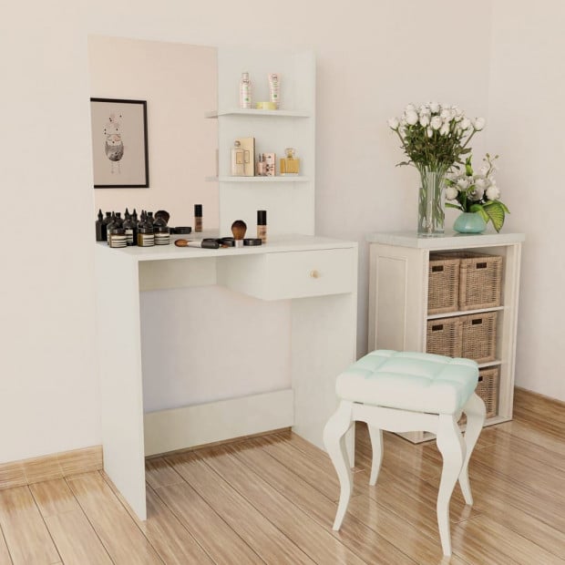 Dressing Table Chipboard 75x40x141 Cm White Image 2