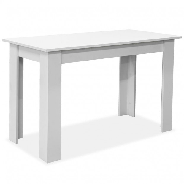 Dining Table And Benches 3 Pieces Chipboard White Image 3