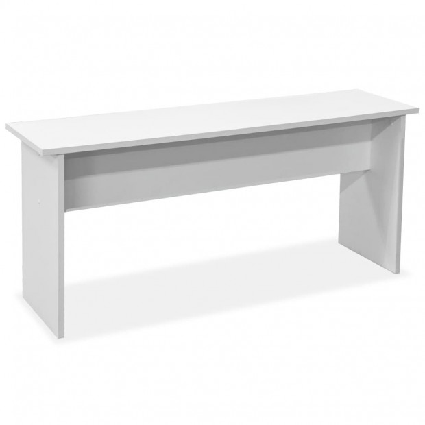 Dining Table And Benches 3 Pieces Chipboard White Image 4