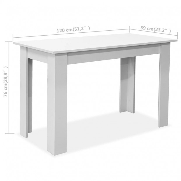 Dining Table And Benches 3 Pieces Chipboard White Image 6