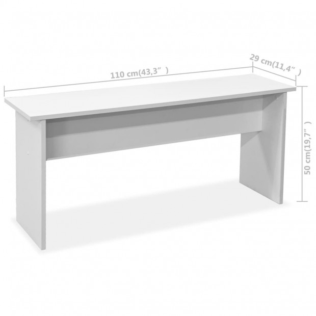 Dining Table And Benches 3 Pieces Chipboard White Image 7