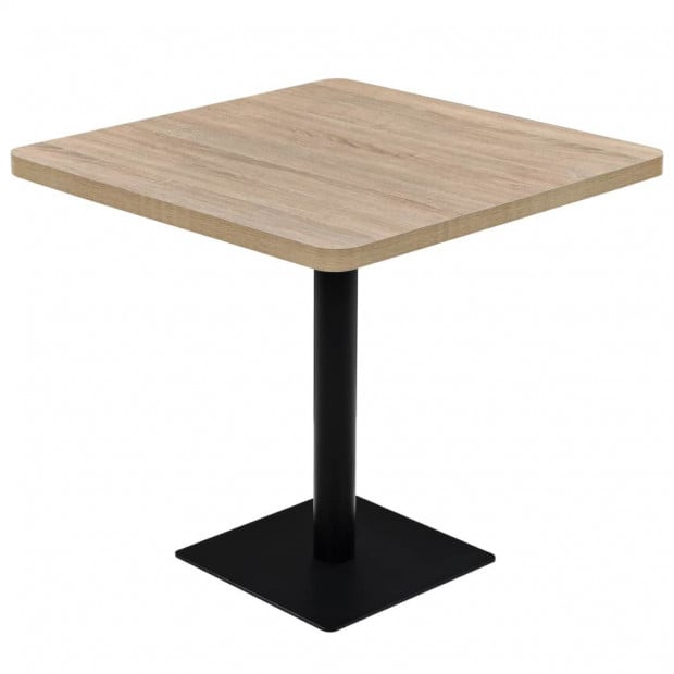 Bistro Table Mdf And Steel Square 80x80x75 Cm Oak Colour