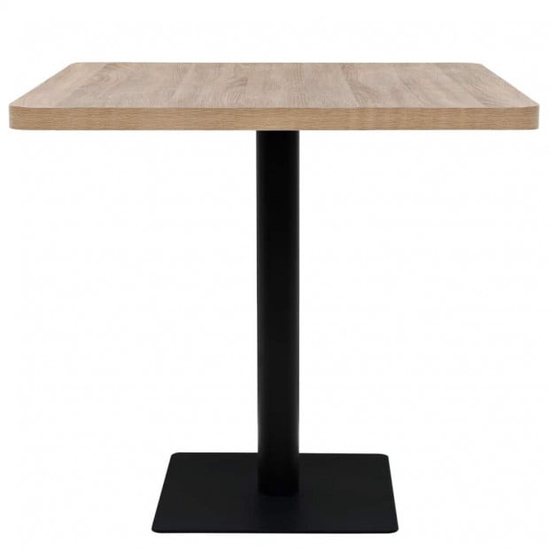 Bistro Table Mdf And Steel Square 80x80x75 Cm Oak Colour Image 3