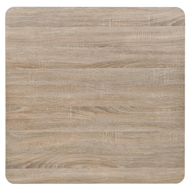 Bistro Table Mdf And Steel Square 80x80x75 Cm Oak Colour Image 4