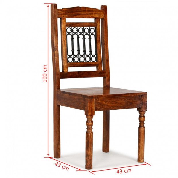 Dining Chairs 2 Pcs Solid Wood With Sheesham Finish Classic Image 10