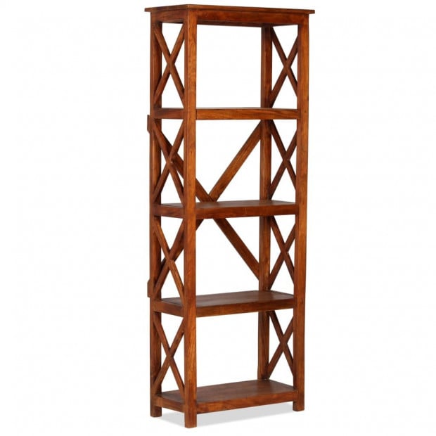 Bookshelf Solid Acacia Wood Sheesham Finish 60x30x160cm