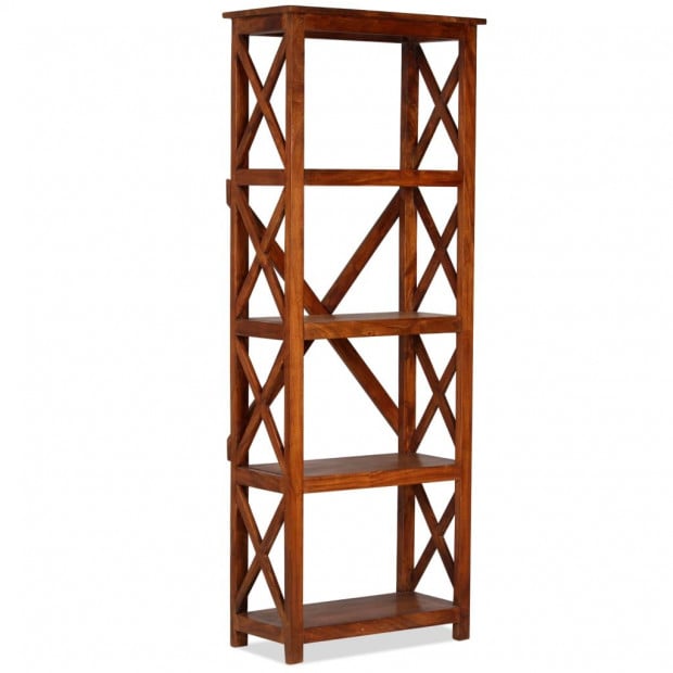 Bookshelf Solid Acacia Wood Sheesham Finish 60x30x160cm Image 11