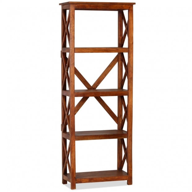 Bookshelf Solid Acacia Wood Sheesham Finish 60x30x160cm Image 3