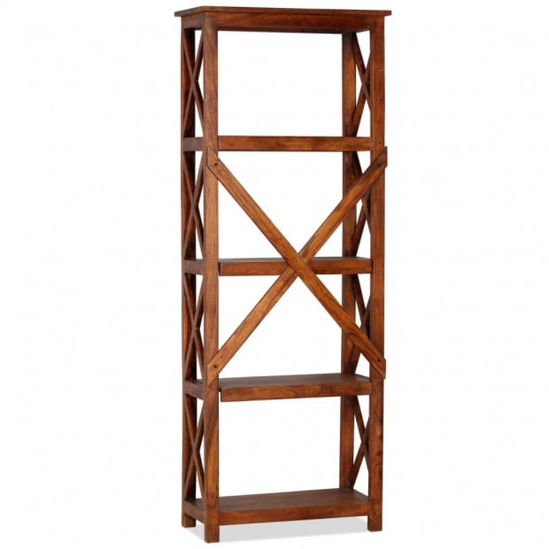 Bookshelf Solid Acacia Wood Sheesham Finish 60x30x160cm Image 4