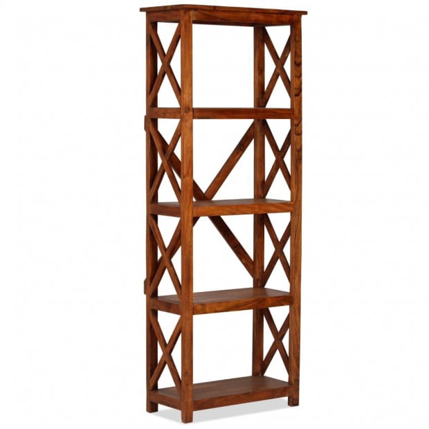 Bookshelf Solid Acacia Wood Sheesham Finish 60x30x160cm Image 9