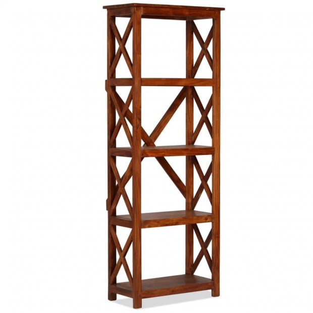 Bookshelf Solid Acacia Wood Sheesham Finish 60x30x160cm Image 10