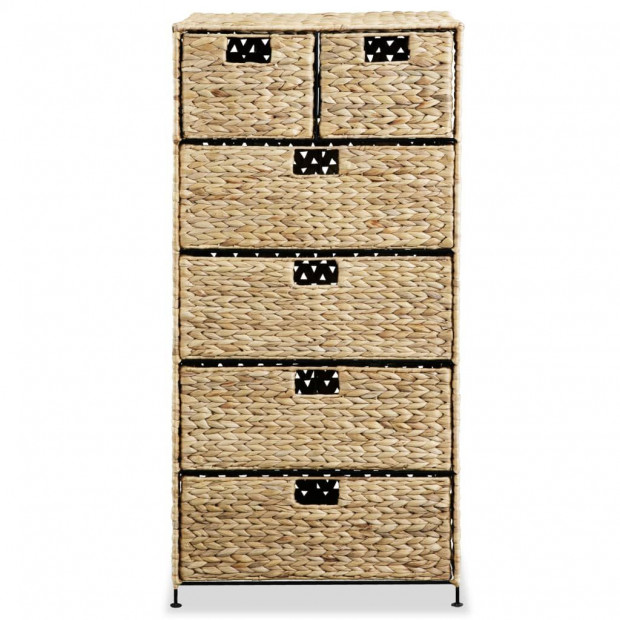 Storage Unit With 6 Baskets 47x37x100 Cm Water Hyacinth Image 3