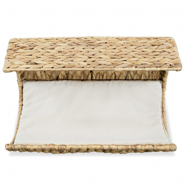 Cat Bed With Cushion Water Hyacinth 37x20x20 Cm Image 2
