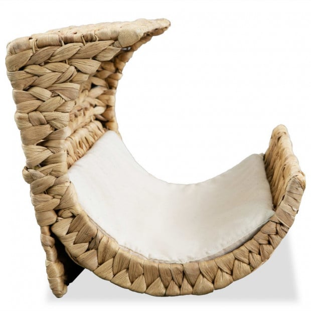 Cat Bed With Cushion Water Hyacinth 37x20x20 Cm Image 4