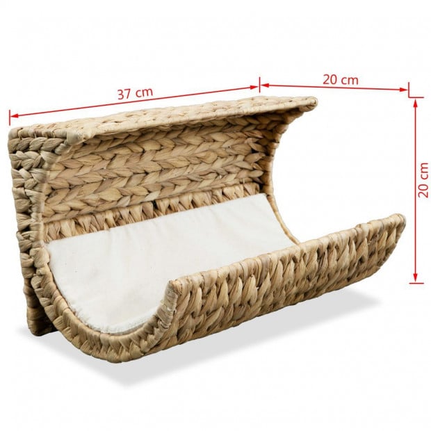 Cat Bed With Cushion Water Hyacinth 37x20x20 Cm Image 6