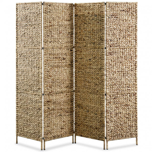 4-panel Room Divider 154x160 Cm Water Hyacinth