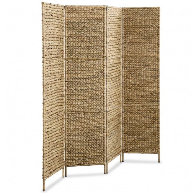 4-panel Room Divider 154x160 Cm Water Hyacinth Image 4