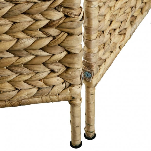 4-panel Room Divider 154x160 Cm Water Hyacinth Image 6