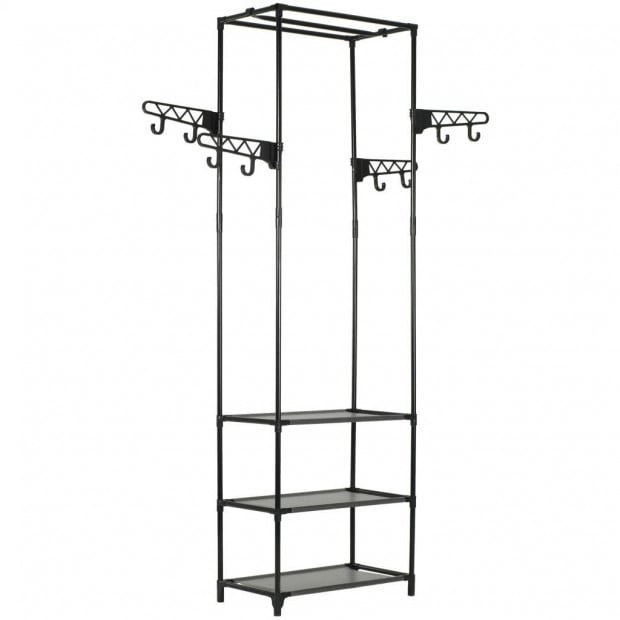 Clothes Rack Steel And Non-woven Fabric 55x28.5x175 Cm Black