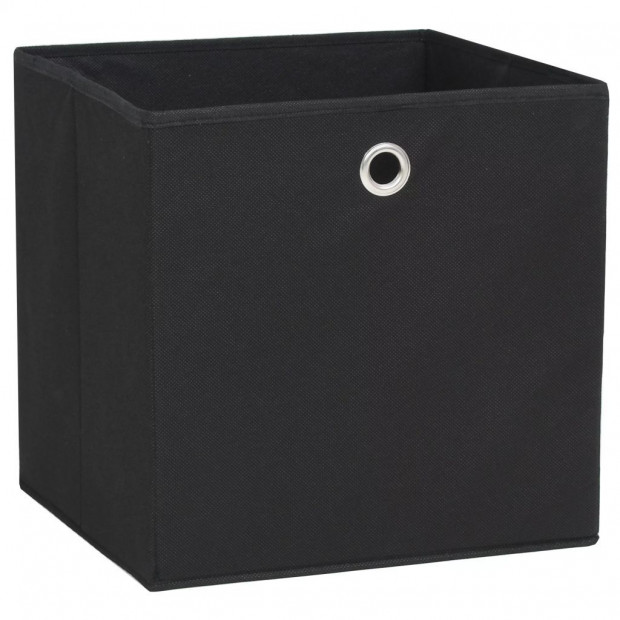 Storage Boxes 4 Pcs Non-woven Fabric 32x32x32 Cm Black Image 5