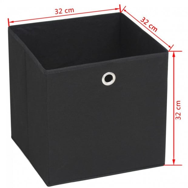 Storage Boxes 4 Pcs Non-woven Fabric 32x32x32 Cm Black Image 7