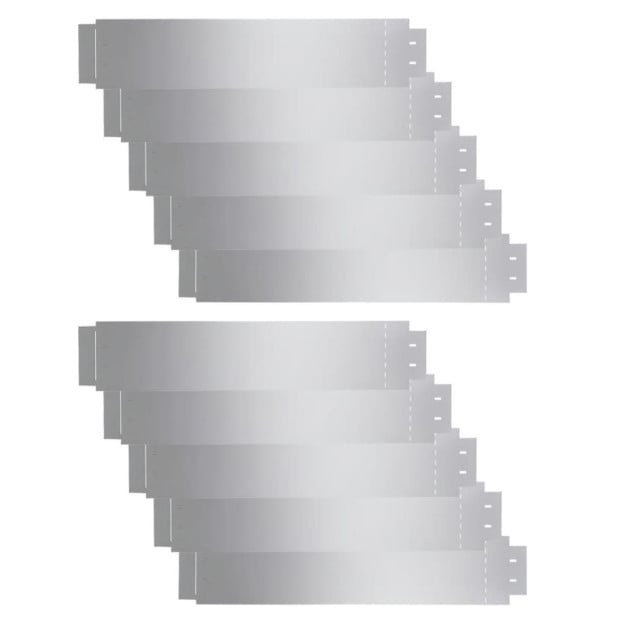 Lawn Fence 10 Pcs Galvanised Steel 100x20 Cm Image 2