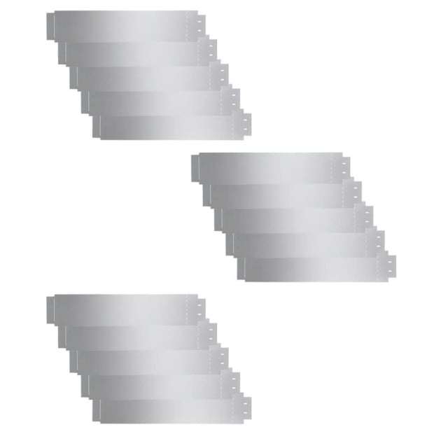 Lawn Fence 15 Pcs Galvanised Steel 100x20 Cm Image 2