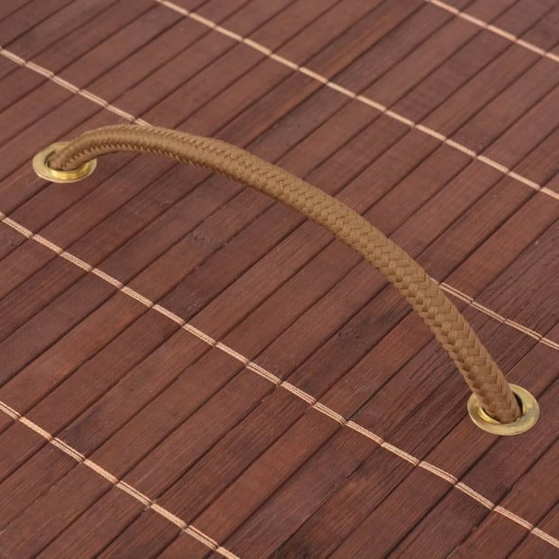 Bamboo Laundry Bin Oval Brown Image 2