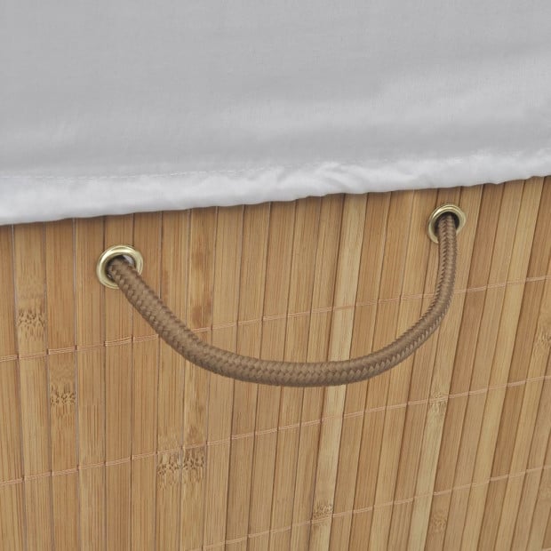 Bamboo Laundry Bin Rectangular Natural Image 2