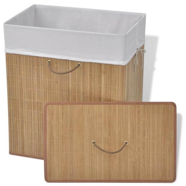 Bamboo Laundry Bin Rectangular Natural Image 4