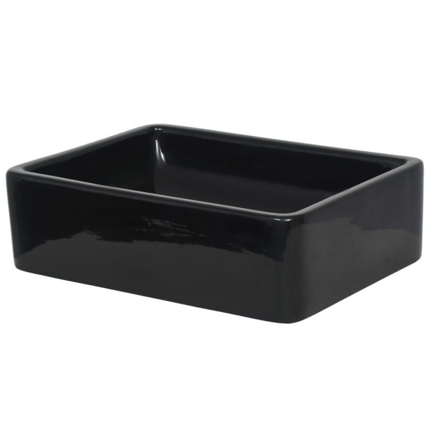 Basin Ceramic Rectangular Black 41x30x12 cm Image 4