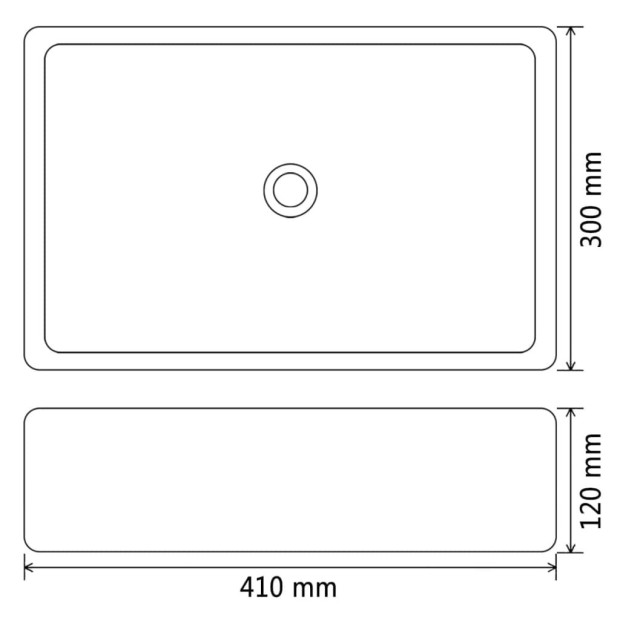 Basin Ceramic Rectangular Black 41x30x12 cm Image 6