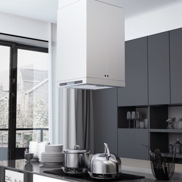 Island Range Hood Lcd Display Touch Sensor 756 M/h Led