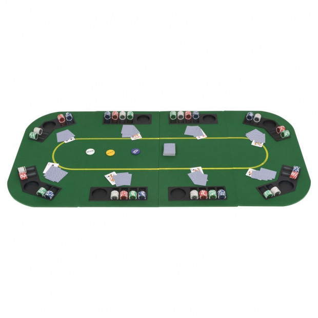 8-player Folding Poker Tabletop 4 Fold Rectangular Green Image 3
