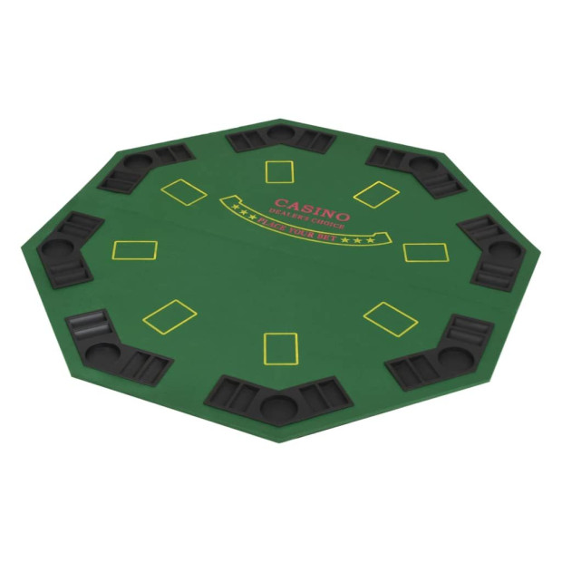8-player Folding Poker Tabletop 2 Fold Octagonal Green Image 2
