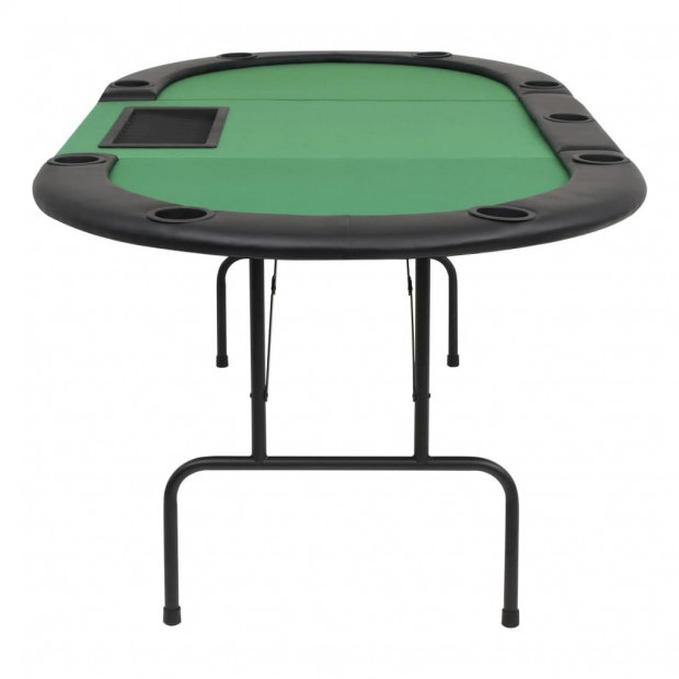 9-player Folding Poker Table 3 Fold Oval Green Image 4